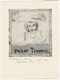 Artist: Todd, Geoff. | Title: Portrait of a photo of Peter Timms number 8 | Date: 1978 | Technique: etching, drypoint and aquatint, printed in black ink, from one plate | Copyright: This work appears on screen courtesy of the artist and copyright holder