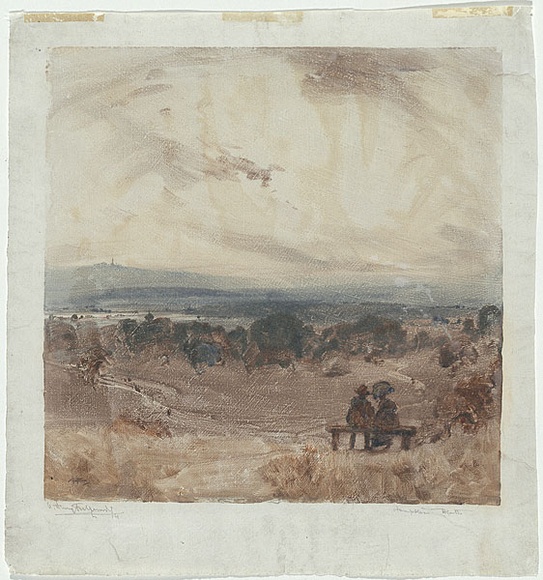 Artist: b'FULLWOOD, A.H.' | Title: b'Hampstead Heath.' | Date: (1911) | Technique: b'monotype, printed in colour, from one plate'