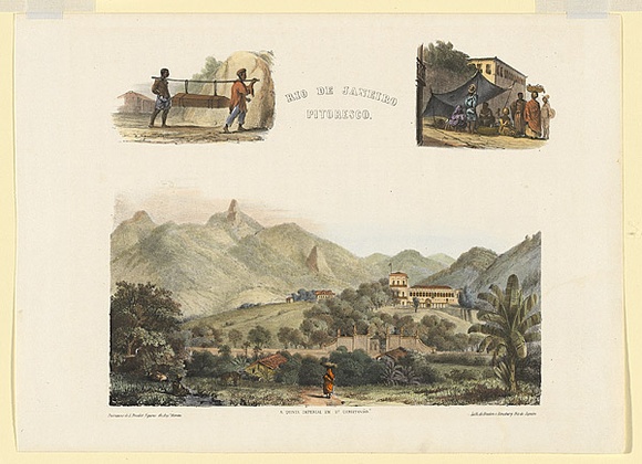 Artist: b'Buvelot, Louis.' | Title: b'Rio de Janeiro pitoresco.' | Date: 1842-43 | Technique: b'lithograph, printed in colour, from multiple stones: additional hand-colouring'