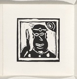Title: I am [page 2] | Date: 2000 | Technique: linocut, printed in black ink, from one block
