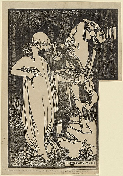 Artist: b'LINDSAY, Norman' | Title: b'Tristan and Isolda.' | Date: (1899) | Technique: b'woodcut, printed in black ink, from one block'