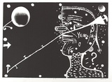 Artist: b'SANSOM, Gareth' | Title: b'YE84' | Date: 1994 | Technique: b'etching, relief printed in black ink, from one plate'