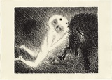 Artist: BOYD, Arthur | Title: St Francis kissing the Wolf of Gubbio. | Date: (1965) | Technique: lithograph, printed in black ink, from one plate | Copyright: Reproduced with permission of Bundanon Trust