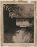 Artist: b'Cobb, Victor.' | Title: bSir Redmond Barry's old house [1]. | Date: 1920 | Technique: b'drypoint, printed in black ink with plate-tone, from one plate'