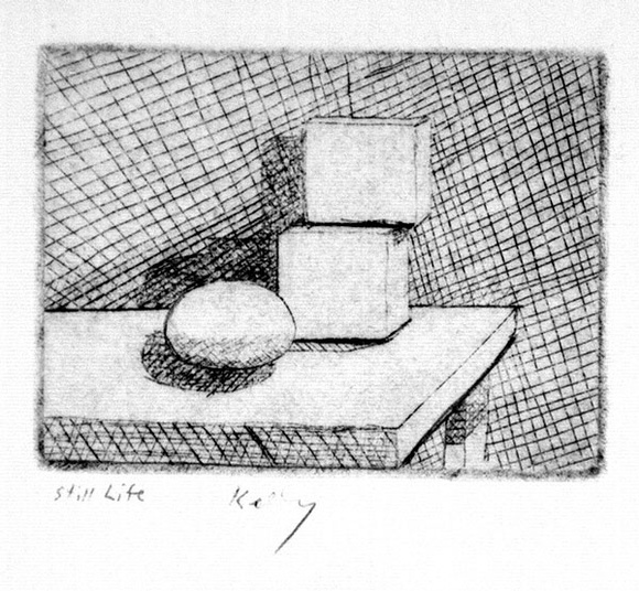 Artist: b'Kelly, William.' | Title: b'Still life' | Technique: b'etching, printed in black ink, from one plate' | Copyright: b'\xc2\xa9 William Kelly'