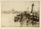 Artist: LONG, Sydney | Title: The Thames from Waterloo Bridge | Date: (1919) | Technique: line-etching, printed in black ink, from one copper plate | Copyright: Reproduced with the kind permission of the Ophthalmic Research Institute of Australia