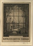 Artist: b'FEINT, Adrian' | Title: b'Bookplate: Kathleen Kyffin Thomas.' | Date: (1926) | Technique: b'etching, printed in brown ink with plate-tone, from one plate' | Copyright: b'Courtesy the Estate of Adrian Feint'