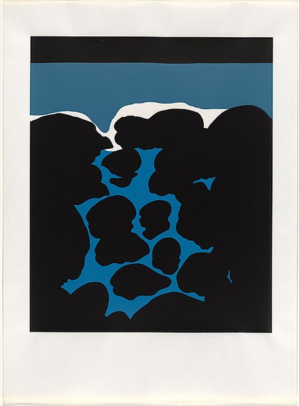 Artist: b'Smither, Michael.' | Title: b'Wave invading rock pool' | Date: 1968 | Technique: b'screenprint, printed in colour, from three stencils'
