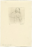 Artist: b'WALKER, Murray' | Title: b'Back view of model' | Date: 1962 | Technique: b'drypoint, printed in black ink, from one plate'