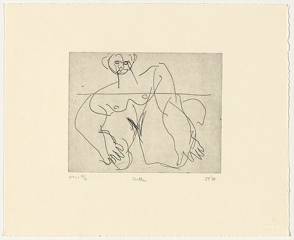 Artist: b'Furlonger, Joe.' | Title: b'Bather (no.1)' | Date: 1989 | Technique: b'etching, printed in black ink, from one plate'