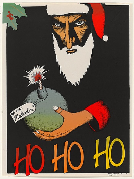 Artist: b'LITTLE, Colin' | Title: b'For: Malcolm - Ho, ho, ho' | Date: 1981 | Technique: b'screenprint, printed in colour, from five stencils'