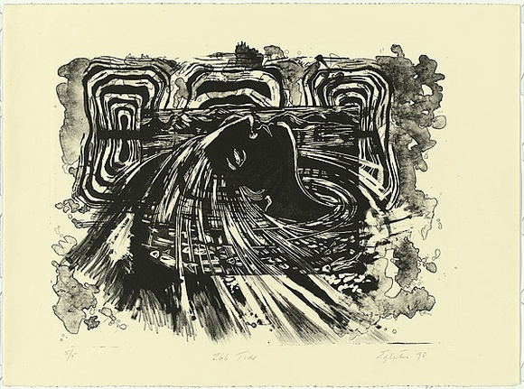 Title: b'Ebb tide' | Date: 1998 | Technique: b'lithograph and linocut, printed in black ink from one block and one stone'