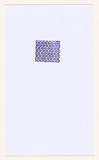 Title: not titled [purple stamp of four squares composed of circles composing a rectangle] | Date: 2007 | Technique: hand-stamped postcard