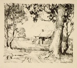 Artist: b'Herbert, Harold.' | Title: b'The roadside cottage' | Date: c.1933 | Technique: b'lithograph, printed in black ink, from one stone'