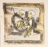 Artist: b'Hirschfeld Mack, Ludwig.' | Title: b(Three birds) [recto]; (Study for 'Three birds') [verso] | Date: 1948 | Technique: b'transfer print; watercolour addition (recto)'