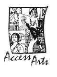 Artist: b'Cardew, Gaynor.' | Title: b'Access Arts t-shirt design.' | Date: 1991, September | Technique: b'screenprint, printed in black ink, from one stencil'