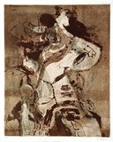 Artist: b'SCHEPERS, Karin' | Title: b'Greek figure' | Date: c.1965 | Technique: b'aquatint, printed in colour, from multiple plates'