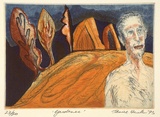 Artist: Hunter, Janice. | Title: Gardener | Date: 1993 | Technique: etching and aquatint, printed in colour, from multiple plates