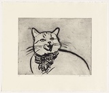 Artist: b'Headlam, Kristin.' | Title: bPussy's bow | Date: 2002 | Technique: b'aquatints, printed in black ink, each from one copper plate'