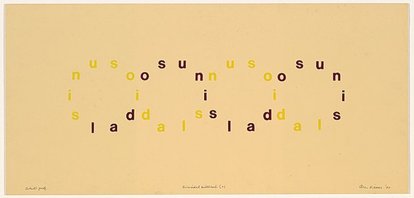 Title: b'Sinusoidal switchback (a)' | Date: 1969 | Technique: b'screenprint, printed in colour, from two stencils'