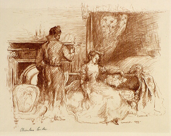 Artist: b'Conder, Charles.' | Title: b'Coralie.' | Date: 1899 | Technique: b'transfer-lithograph, printed in brown-green ink, from one stone'