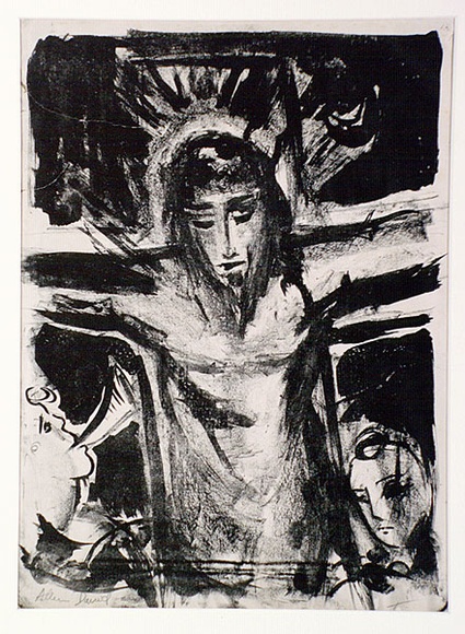 Artist: b'David, Allen.' | Title: b'(Crucifixion).' | Date: (1955) | Technique: b'lithograph, printed in black ink, from one plate'
