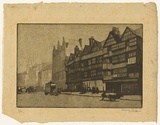 Artist: b'LONG, Sydney' | Title: b'Staples Inn, Holborn' | Date: c.1919 | Technique: b'sandgrain-aquatint, printed warm black ink, from one copper plate' | Copyright: b'Reproduced with the kind permission of the Ophthalmic Research Institute of Australia'