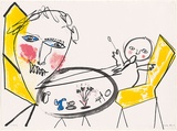 Artist: b'Allen, Davida' | Title: b'(Mother feeding baby)' | Date: 1989 | Technique: b'lithograph, printed in colour, from multiple stones'