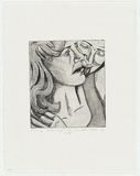 Artist: McKeever, Johanne. | Title: A kiss is just a kiss but a wolf is always a wolf | Date: 1992, July | Technique: etching, printed in black ink from one plate
