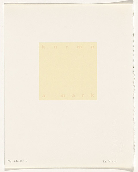 Artist: b'Burgess, Peter.' | Title: b'karma: a mark.' | Date: 2001 | Technique: b'computer generated inkjet prints, printed in colour, from digital files'