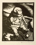 Artist: b'Hawkins, Weaver.' | Title: b'At play' | Date: c.1927 | Technique: b'woodcut, printed in black ink, from one block' | Copyright: b'The Estate of H.F Weaver Hawkins'