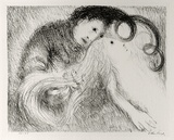 Artist: BOYD, Arthur | Title: St Francis holding St Clare's hair. | Date: (1965) | Technique: lithograph, printed in black ink, from one plate | Copyright: Reproduced with permission of Bundanon Trust