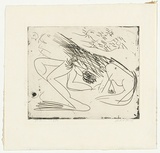 Artist: b'BOYD, Arthur' | Title: b'Running Nebuchadnezzar with suns.' | Date: (1968-69) | Technique: b'etching and aquatint, printed in black ink, from one plate' | Copyright: b'Reproduced with permission of Bundanon Trust'