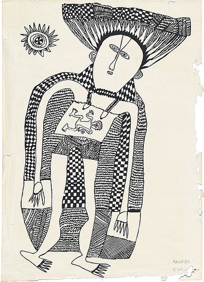 Artist: b'Kauage, Mathias.' | Title: b'Pregnant woman' | Date: September 1974 | Technique: b'screenprint, printed in black ink, from one stencil'