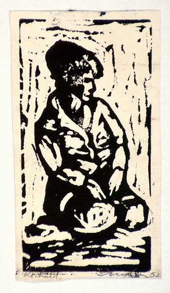 Artist: b'Taylor, John H.' | Title: b'Richard' | Date: 1952 | Technique: b'linocut, printed in black ink, from one block'