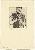 Artist: WALKER, Murray | Title: Self-portrait | Date: 1962 | Technique: etching and sugar lift aquatint, printed in black ink, from one plate