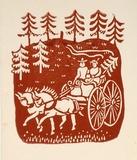 Artist: OGILVIE, Helen | Title: Greeting card: Christmas | Technique: linocut, printed in red ink, from one block