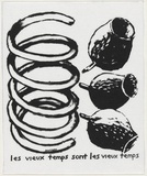 Artist: b'WORSTEAD, Paul' | Title: b'Les vieux temps sont les vieux temps' | Date: 1989 | Technique: b'screenprint, printed in black ink, from one stencil' | Copyright: b'This work appears on screen courtesy of the artist'