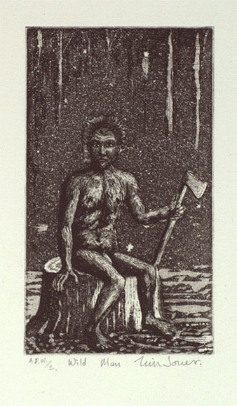 Artist: b'Jones, Tim.' | Title: b'Wild man' | Date: 1995, April - May | Technique: b'etching, printed in black ink, from one plate'