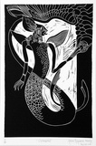 Artist: Meeks, Arone Raymond. | Title: Waterspirit | Date: 1989 | Technique: linocut, printed in black ink, from one block