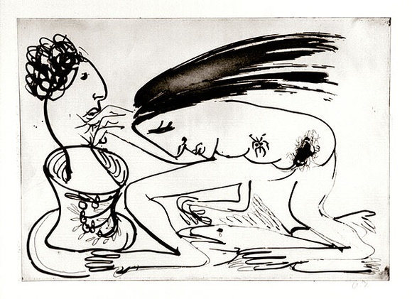 Artist: b'BOYD, Arthur' | Title: b'Woman making a pot.' | Date: (1968-69) | Technique: b'etching and aquatint, printed in black ink, from one plate' | Copyright: b'Reproduced with permission of Bundanon Trust'