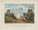 Artist: b'Russell, Robert.' | Title: bGovernor's Bathing House, Government Domain. | Date: 1836 | Technique: b'lithograph, printed in black ink, from one stone; hand-coloured'