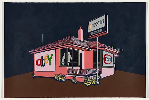 Title: Suburban roadhouse 2 | Date: 2010 | Technique: stencil, sprayed in coloured aerosol paint, from four stencils