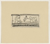 Artist: b'Hirschfeld Mack, Ludwig.' | Title: b'not titled [Figure and animals in sky over city scene]' | Date: (c.1922) | Technique: b'transfer print'