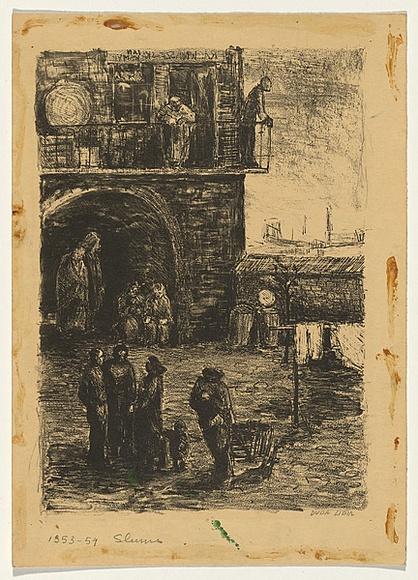 Artist: Groblicka, Lidia. | Title: Slums | Date: 1953-54 | Technique: lithograph, printed in black ink, from one stone