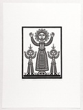 Artist: b'Groblicka, Lidia.' | Title: b'Symmetrical smile 5.' | Date: 1988 | Technique: b'woodcut, printed in black ink, from one block'