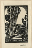 Artist: b'FEINT, Adrian' | Title: b'Bookplate: E G Boreham.' | Date: (1934) | Technique: b'wood-engraving, printed in black ink, from one block' | Copyright: b'Courtesy the Estate of Adrian Feint'