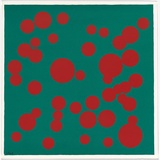 Artist: b'Frank, Dale.' | Title: b'not titled [red circles, green background].' | Date: c.1993 | Technique: b'screenprint, printed in colour, from multiple stencils'