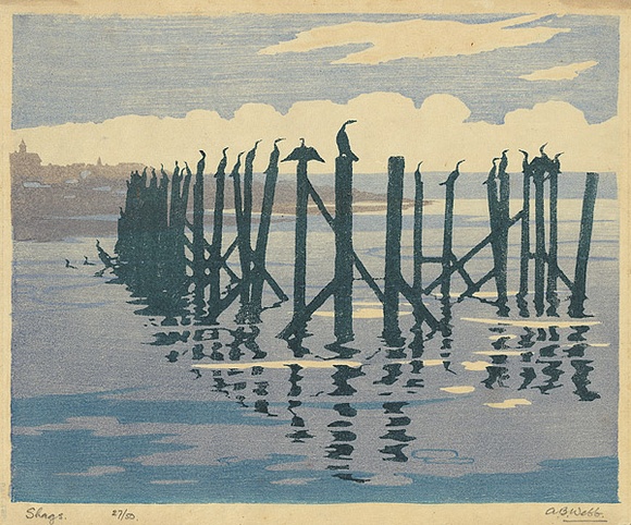 Artist: b'WEBB, A.B.' | Title: b'Shags' | Date: 1921-22 | Technique: b'woodcut, printed in colour in the Japanese manner, from five blocks'