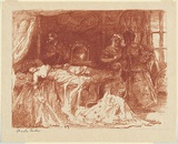 Artist: Conder, Charles. | Title: Esther. | Date: 1899 | Technique: transfer-lithograph, printed in brownish red ink, from one stone